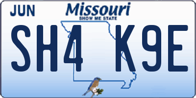MO license plate SH4K9E