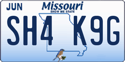 MO license plate SH4K9G
