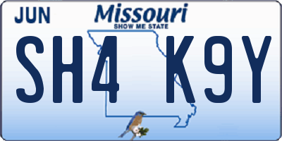 MO license plate SH4K9Y