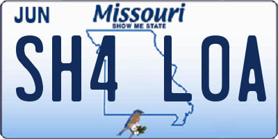MO license plate SH4L0A