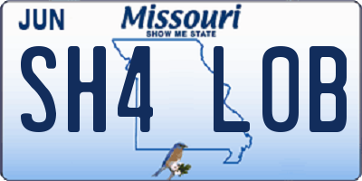 MO license plate SH4L0B