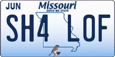 MO license plate SH4L0F