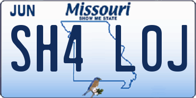 MO license plate SH4L0J