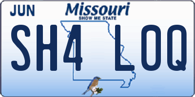 MO license plate SH4L0Q