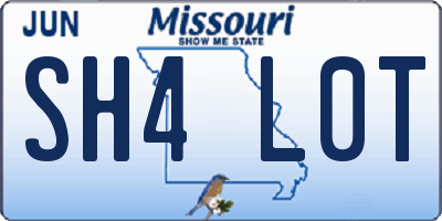 MO license plate SH4L0T