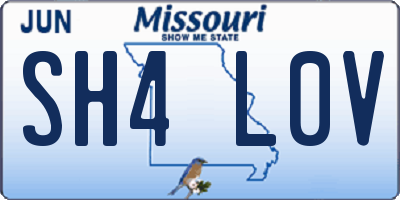 MO license plate SH4L0V