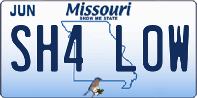 MO license plate SH4L0W