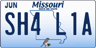 MO license plate SH4L1A