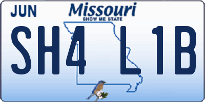 MO license plate SH4L1B