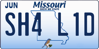 MO license plate SH4L1D