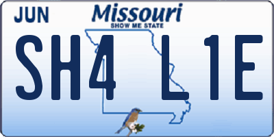 MO license plate SH4L1E