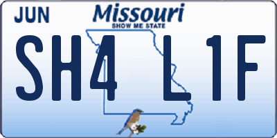 MO license plate SH4L1F