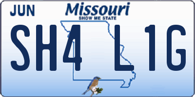 MO license plate SH4L1G