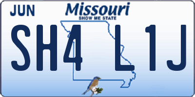 MO license plate SH4L1J