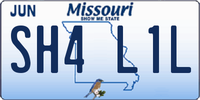 MO license plate SH4L1L