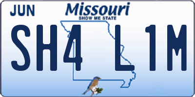 MO license plate SH4L1M