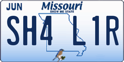 MO license plate SH4L1R