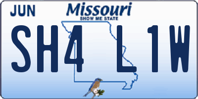 MO license plate SH4L1W