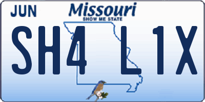MO license plate SH4L1X