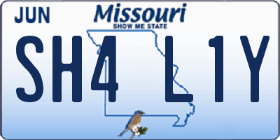 MO license plate SH4L1Y