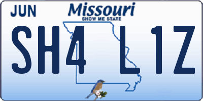 MO license plate SH4L1Z
