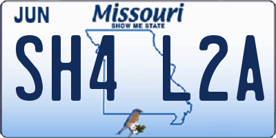 MO license plate SH4L2A