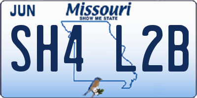 MO license plate SH4L2B
