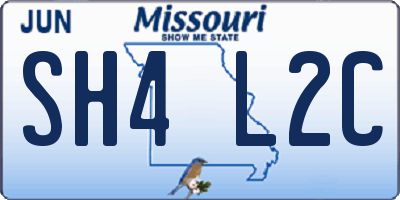 MO license plate SH4L2C