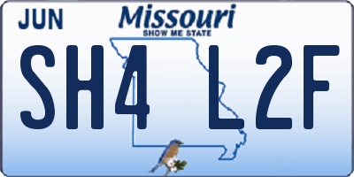 MO license plate SH4L2F