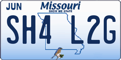 MO license plate SH4L2G