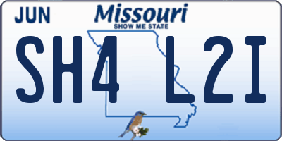 MO license plate SH4L2I