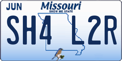 MO license plate SH4L2R