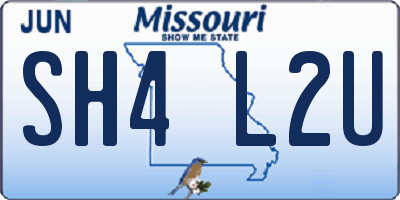 MO license plate SH4L2U
