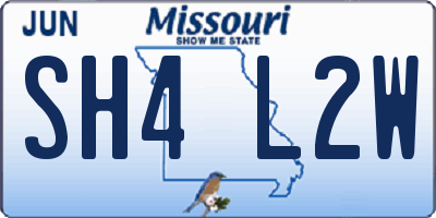 MO license plate SH4L2W