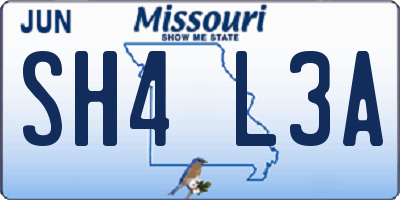 MO license plate SH4L3A