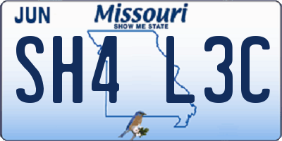 MO license plate SH4L3C