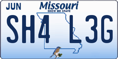 MO license plate SH4L3G