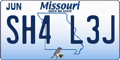 MO license plate SH4L3J