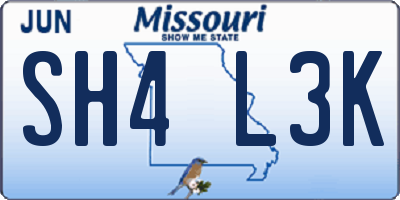 MO license plate SH4L3K