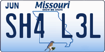 MO license plate SH4L3L
