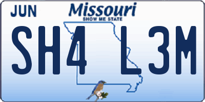MO license plate SH4L3M