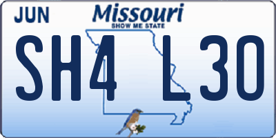 MO license plate SH4L3O