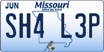MO license plate SH4L3P