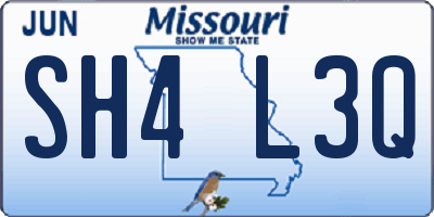 MO license plate SH4L3Q
