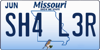 MO license plate SH4L3R