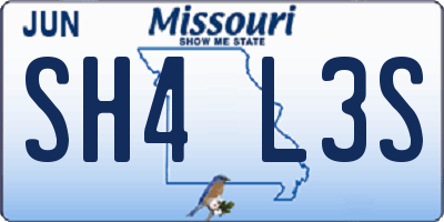 MO license plate SH4L3S