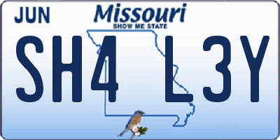 MO license plate SH4L3Y