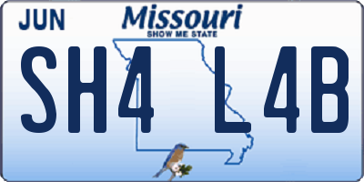 MO license plate SH4L4B