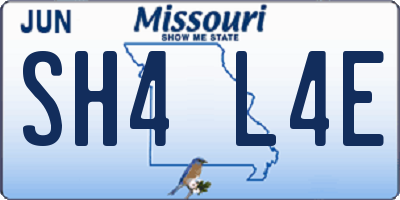 MO license plate SH4L4E