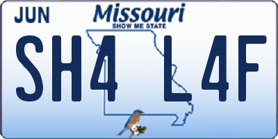 MO license plate SH4L4F